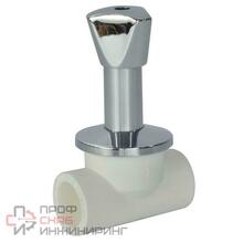 Клапан PP-R РосТурПласт белый запорный хром Дн25х90гр Ру25 LUX