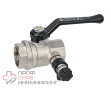 Кран шаровой ВВ 3/4' с заглушкой 1/4" и дренажным вентилем, ручка BUGATTI OREGON серия 330 полный проход