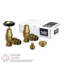 Комплект SR Rubinetterie серия Old Style 1/2 угловой с маховиком бронза