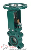 Задвижка шиберная DN.ru GVKN1331E-2W-Fb-S Ду150 Ру16 двусторонняя, межфланцевая, шпиндель - невыдвижной, корпус - чугун GGG40, шибер - нержавеющая сталь 304, уплотнение - EPDM, управление - штурвал, WENZ