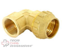 Уголок Tiemme 20 х 1/2' с внутренней резьбой латунный для ПНД труб