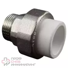 Муфта VALFEX PP-R бел комб разъем Дн25х3/4" НР д/рад
