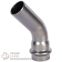 Угольник однораструбный Rommer 45° ВПр-НПр 22 из нержавеющей стали