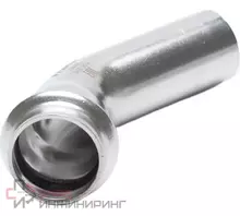 Угольник однораструбный 45° ВПр-НПр, 54, из нержавеющей стали SUS 304