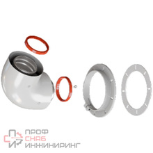 Начальный участок ROMMER 90 градусов 60/100 в комплекте фланец