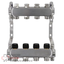 Коллектор WAAG 1"х3/4" 7 выходов c клапанами сталь нержавеющая