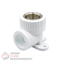 Уголок комбинированный вн 20х1/2'' с креплением EVER® plast белый