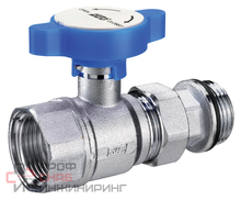 Кран шаровой FAR под термометр хром. 1"ВР-американка с EPDM красная ручка