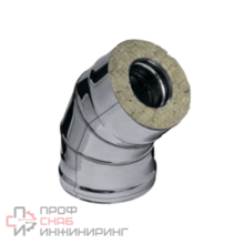 Сэндвич-колено Ferrum 135° (430/0,5мм + нерж.) Ф115х200