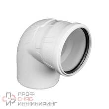 Отвод PP-H белый бесшумный б/н Дн160х87гр в/к РосТурПласт 37654