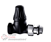 Запорный клапан SR Rubinetterie прямой серия Floral Old Style 1/2", черный матовый