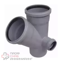 Крестовина РосТурПласт PP-H 2-пл сер б/н Дн110х110х50х45гр прав в/к