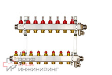 Комплект коллекторов Danfoss SSM-8F с расходомерами и кронштейнами, 8 контуров