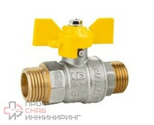 Кран шаровой латунный LD Pride газовый 1" н-н бабочка Ру40