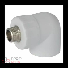 Угольник РосТурПласт PP-R бел комб Дн20х3/4" НР 10800