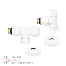 Комплект радиаторных клапанов Varmega №3, 1/2" x 3/4"EK, осевой, белый