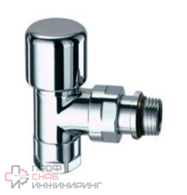 Вентиль термостатический угловой, FAR, серебро, М24х19, 1/2"EPDM