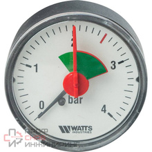 Манометр аксиальный Watts F+R101, 50мм, 0-4 bar, 1/4"