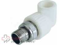 Угольник Valfex PP-R сер комб разъем Дн25х1/2" НР д/рад 10238134Г