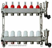 Коллекторная группа Grosseto с расходомерами 1" x 3/4" 6 выходов