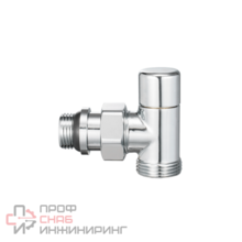 Запорный радиаторный клапан Varmega, 1/2" x 3/4"EK, угловой, хром