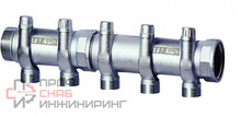 Запорный коллектор FAR 1 1/2" 4 отводов М33х1,5 для труб 20-26 мм