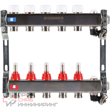 Коллектор из нержавеющей стали ROMMER RMS-1201 5 выходов с расходомерами