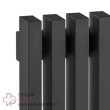 Стальной вертикальный радиатор отопления Warmmet Luxe 60V длина 1000 мм секций 7 цвет черный тип подключения: нижнее правое