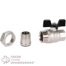 Кран шаровой STOUT ВР/НР полнопроходной с американкой, бабочка 3/4