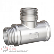 Тройник LD Pride DN15 (1/2") ВР/НР/НР латунь никель с биркой