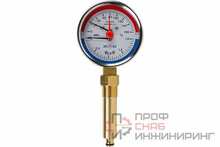 Термоманометр ЭКОМЕРА 120С 1,6МПа Дк80 G1/4"осевой в/к перех G1/2" L=40мм