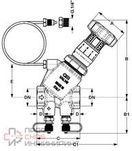 Клапан балансировочный Cimberio авт лат 718LP Ду25 Ру25 м/м Kvs5 нип CIM 718LP 1