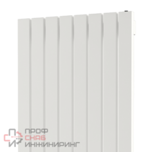 Стальной вертикальный радиатор отопления Warmmet Flat 60V длина 1000 мм секций 8 цвет белый тип подключения: нижнее левое