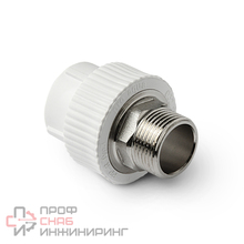 Муфта комбинированная Pro Aqua 50 х 1 1/2 НР под ключ полипропиленовая PPR белый