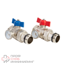 Шаровые краны с термометром для коллектора MVI Ду25 с термометром