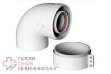 Baxi отвод 90° 60/100, раструб-труба, алюминий