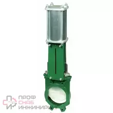 Задвижка шиберная Tecofi с пневматическим приводом 2х стороннего действия из ковкого чугуна с уплотнением нитрил DN100 PN10