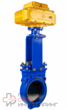 Задвижка шиберная ножевая DN.ru GVKN1331N-2W-Fb-ISO Ду200 Ру10 межфланцевая, с невыдвижным шпинделем, корпус - чугун GGG-40, уплотнение - NBR, с электроприводом DN.ru MT-N-020EM-O1-380VAC-У1 380В