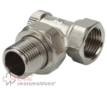 Клапан радиаторный запорный Sanext LV2, 1/2"х1/2", угловой, евроконус