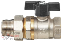 Кран шаровой БАЗ "американка" Ду25 А31/1 прямой бабочка никель