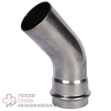 Угольник однораструбный Rommer 45° ВПр-НПр 54 из нержавеющей стали