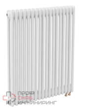 Трубчатый радиатор ТЕПЛОФОРТ двухтрубный, габаритная высота секции 575 мм (межосевое расстояние 500мм)  18 секции, нижнее подключение ½”, термовставка, цвет белый глянец