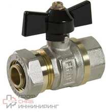 Кран шаровой Frap 20 x 3/4" с обжимным соединением ВР-обжим с рукояткой «бабочка»