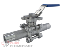 Кран шаровой нержавеющий Lotar приварной длинный ISO5211, 3/4" (DN20)  AISI304 (CF8)  LTR-TO20/4