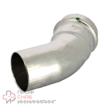 Отвод угол-вставка пресс 54 45 градусов нержавеющая сталь Sanpress Inox SC-Contur