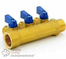 Коллектор Tiemme НВ 3/4' 3� (1/2'х16) Н 36мм с кранами