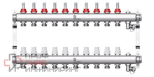 Коллектор нерж. Wester MUVS 1"-3/4 в сборе на 10 выходов