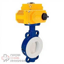 Затвор дисковый поворотный DN.ru WBV3434Pf-2W-Fb-H Ду50 Ру16 корпус - углеродистая сталь WCB, диск - углеродистая сталь WCB, футерованный PTFE, уплотнение - PTFE, с электроприводом DN.ru QT-N-005EM-A1-220VAC-У1 (4-20мА)