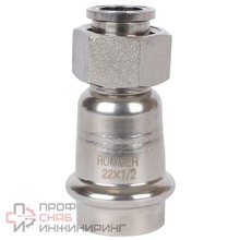 Переходник с накидной гайкой Rommer ВПр-ВР 22х1/2 из нержавеющей стали