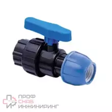 Кран ПЭ шаровой компрессионный Ду25х1/2" ВР Ру16 РосТурПласт